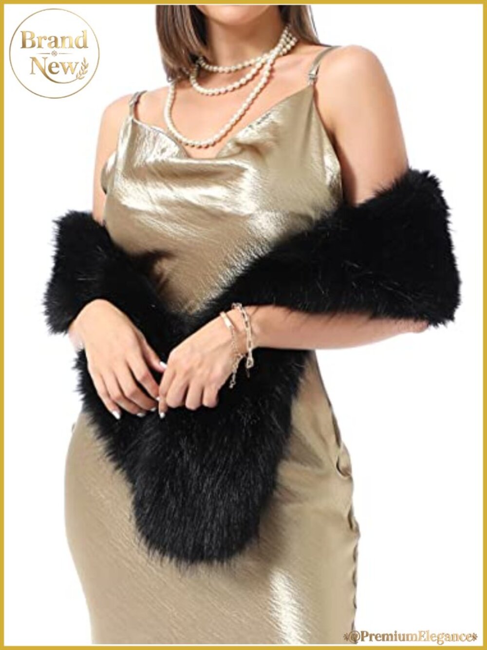 Faux Fur Collar Scarf Wrap Winter Neck Warmer for Women
